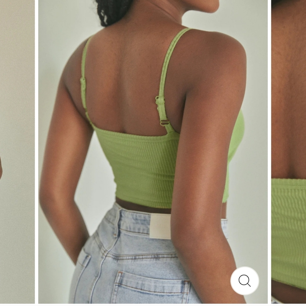 Green Ribbed Brami - Picture 2 of 4